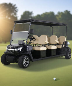 Black GQ06C Yatian Manufacturer 6-Seater Golf Cart: High-Performance 48V 5KW Motor, Ideal for Golf Courses, Resorts, and Communities