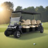 Black GQ06C Yatian Manufacturer 6-Seater Golf Cart: High-Performance 48V 5KW Motor, Ideal for Golf Courses, Resorts, and Communities