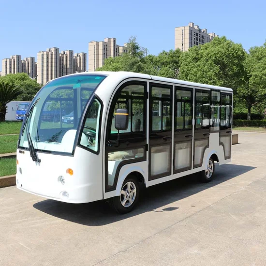 14-Seats Electric City Bus with Doors for Sale Electric Shuttle Bus Electric Passenger Ahuttles Sightseeing Car (DN-14C)