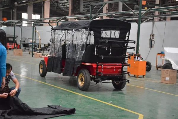 Black Vintage Car/Golf Cart with Rain Curtain