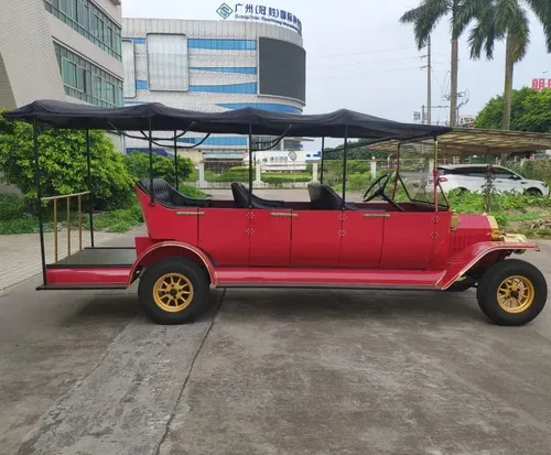 Rariro 6-8 Seats Red Electric Metal Body Vintage Buggy Golf Smart Cart with Caddy Stand Assembly