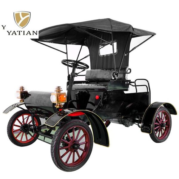 Yatian LY02A Black: COC-Certified Traditional-Style Two-Seater Vintage Car, A Classic Choice with Unique Design