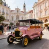 Classic-Sightseeing-Car (1) YATIAN LY11N 11-Seat Custom Pink & Gold Vintage Electric Car – Multi-Scene Profitable Sightseeing Shuttle