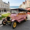 Classic-Sightseeing-Car YATIAN LY11N 11-Seat Custom Pink & Gold Vintage Electric Car – Multi-Scene Profitable Sightseeing Shuttle
