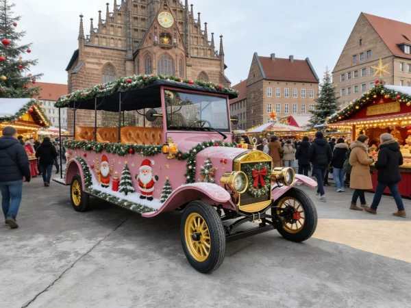 PB10Cgongzuocheyingyongchangjingbeijingtu YATIAN LY11N 11-Seat Custom Pink & Gold Vintage Electric Car – Multi-Scene Profitable Sightseeing Shuttle