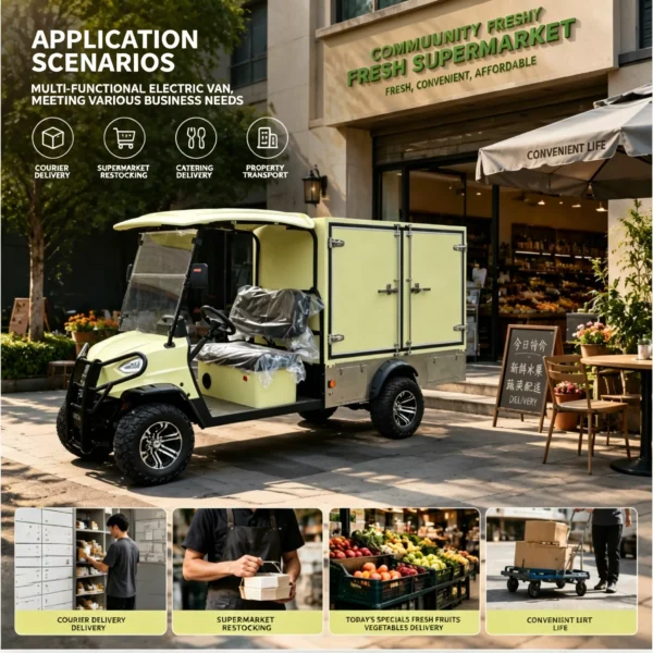 4x4 Electric Golf Car with Cargo Box (Model GQ04X)
