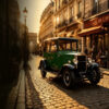 5-Seater Vintage Electric Classic Sightseeing Car Olive Green Retro Electric Shuttle With 72V Lithium Battery