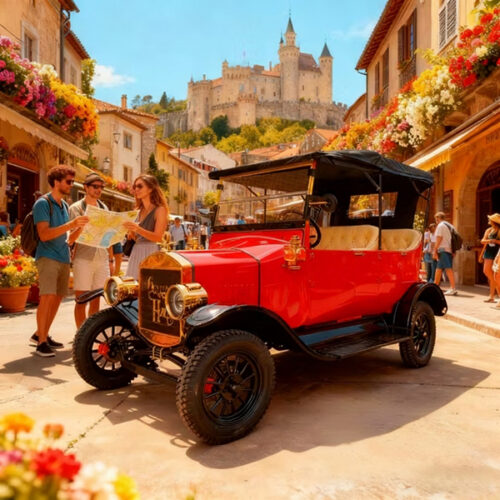 Vintage Electric Sightseeing Car Retro Classic Golf Cart EU-Ready Lsv Vehicle
