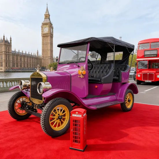 5 Seater New Retro Golf Cart with Carrier