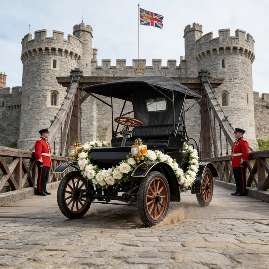 Elegant Electric Retro Car for Memorable Wedding Rides