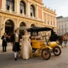 Elegant Electric Retro Car for Memorable Wedding Rides