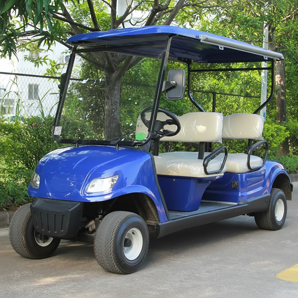 Premium Blue Electric Golf Cart for 4 Passengers